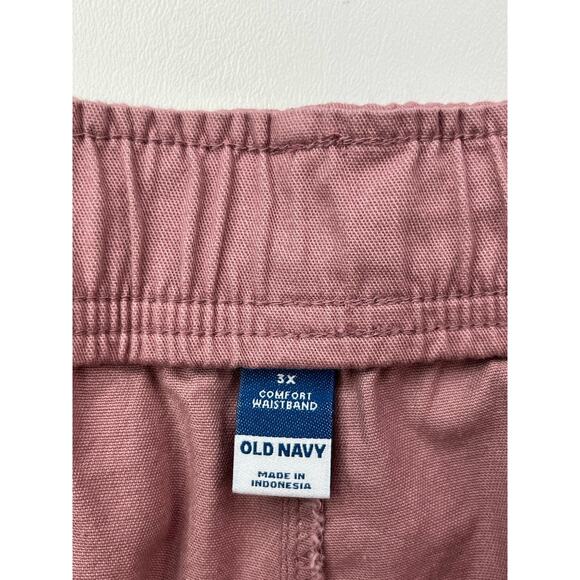 Old Navy Womens Plus 3X Comfort Waistband Puce Pink Straight Elastic Waist Pants - Picture 7 of 16